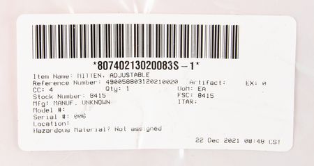 Lot #7683 STS-123 Flown Adjustable Protective Mitten - Image 4