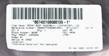 Lot #7651 STS-133 LES Boot Assembly, Lightweight (Issued as Flight Ready) - Image 3