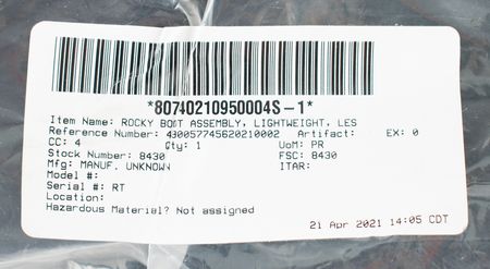 Lot #7652 STS-133 LES Boot Assembly, Lightweight (Issued as Flight Ready) - Image 8