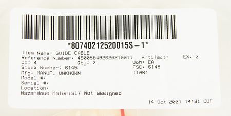 Lot #7634 Space Shuttle Cable Guide (4) Assemblies - Image 3