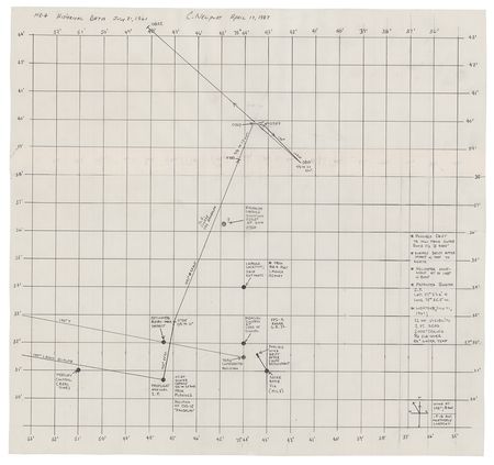 Lot #7012 Liberty Bell 7 Hand-Drawn Recovery Plotting Chart - From the Collection of Curt Newport - Image 1