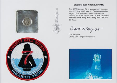 Lot #7006 Liberty Bell 7 Flown Mercury Dime - From the Collection of Curt Newport - Image 1