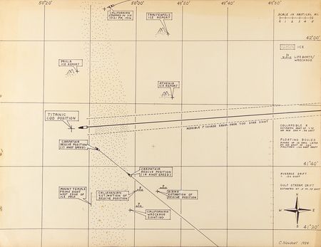 Lot #7016 Liberty Bell 7 Navigational Recovery Data Drawing - From the Collection of Curt Newport - Image 2