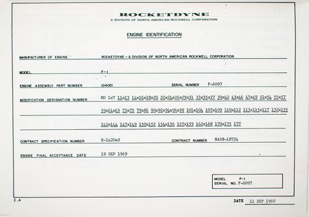 Lot #7146 Rocketdyne F-1 Engine Calibration and Clearance Report - Image 2