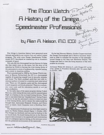 Lot #7000 Wally Schirra's 18k Gold Omega Speedmaster Professional 1969 Apollo 11 Commemorative Watch - Image 11