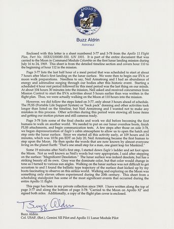 Lot #7268 Buzz Aldrin's Apollo 11 Flown Flight Plan Page - Image 3