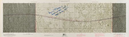 Lot #7340 Alan Bean Signed Apollo 12 Lunar Orbit Chart - Image 1