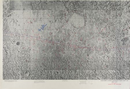 Lot #7411 Edgar Mitchell Signed Apollo 14 Lunar Orbital Science Contingency Flight Chart - Image 1
