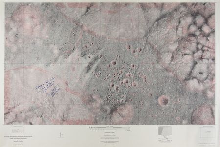 Lot #7537 Gene Cernan Signed Apollo 17 Lunar Topographic Photomap - Image 1