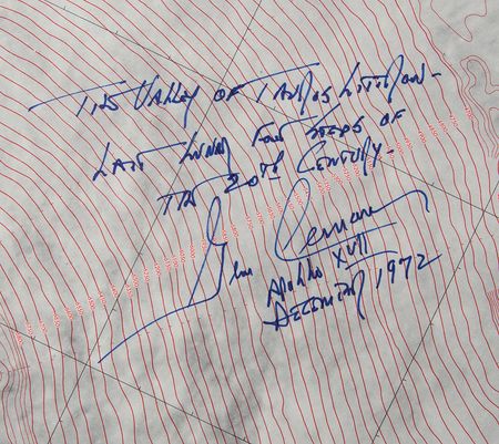 Lot #7537 Gene Cernan Signed Apollo 17 Lunar Topographic Photomap - Image 2