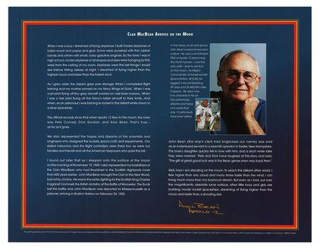 Lot #7341 Alan Bean Signed Promotional Print: 'Clan MacBean Arrives on the Moon' - Image 2