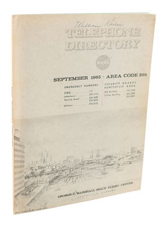 Lot #7590 NASA: George C. Marshall Space Flight Center Telephone Directory (1965) - Image 1