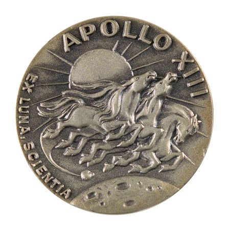 Lot #7346 Apollo 13 Flown Robbins Medallion (Attested as From the Collection of Buzz Aldrin) - Image 1