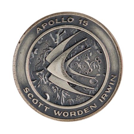 Lot #7436 Charles Conrad's Apollo 15 Flown Robbins Medallion - Image 1