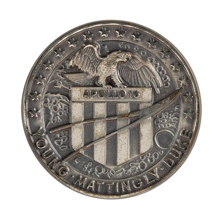 Lot #7502 Ed Gibson's Apollo 16 Flown Robbins Medallion - Image 1