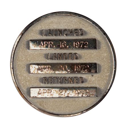Lot #7502 Ed Gibson's Apollo 16 Flown Robbins Medallion - Image 2