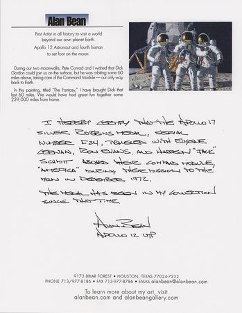 Lot #7536 Alan Bean's Apollo 17 Flown Robbins Medallion - Image 3