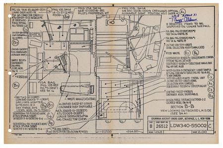 Lot #7262 Buzz Aldrin Signed Lunar Module Blueprint - Image 1