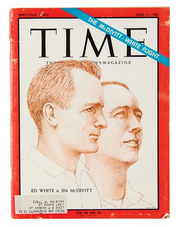 Lot #7107 Jim McDivitt's Gemini 4 Time Magazine - Sent by Richard Gordon - Image 1