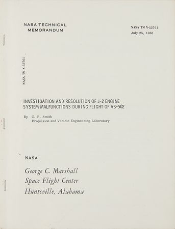Lot #7151 Apollo 6: J-2 Engine System Malfunction Booklet - Image 1