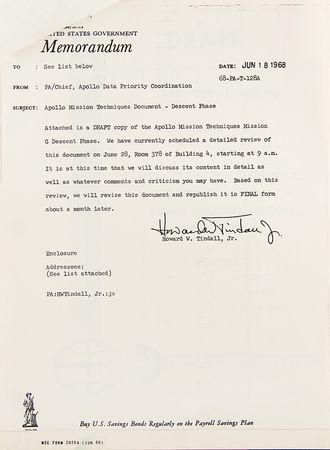 Lot #7142 Apollo Lunar Landing Mission Descent Phase Techniques Report Draft - Image 2