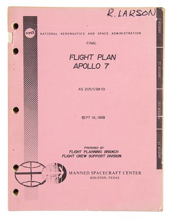 Lot #7191 Apollo 7 Final Flight Plan - Image 1