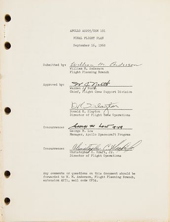 Lot #7191 Apollo 7 Final Flight Plan - Image 2