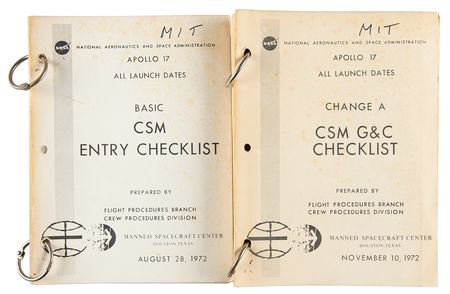 Lot #7530 Apollo 17 Basic CSM Entry Checklist - Image 1