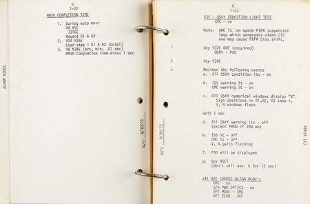 Lot #7530 Apollo 17 Basic CSM Entry Checklist - Image 4