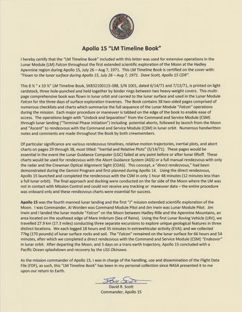 Lot #7901 Dave Scott's Apollo 15 Flown LM Timeline Book - Image 10