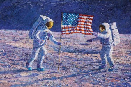 Lot #7903 Alan Bean Original Painting 'John F.