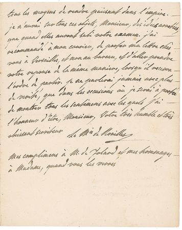 Lot #242 Emmanuel Marie Louis de Noailles Handwritten Letter Signed - Image 2