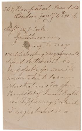 Lot #412 George Cruikshank Signed Letter - Image 2