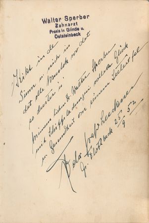Lot #310 Felix von Luckner Signed Book, Photograph, and (2) Postcards - Image 2