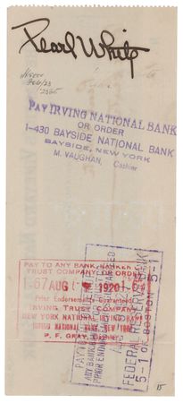 Lot #712 Pearl White Signed Check - Image 1