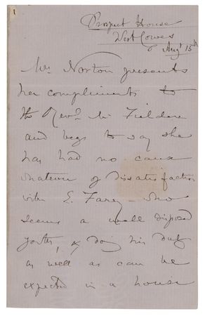 Lot #243 Caroline Norton Autograph Letter Signed - Image 1