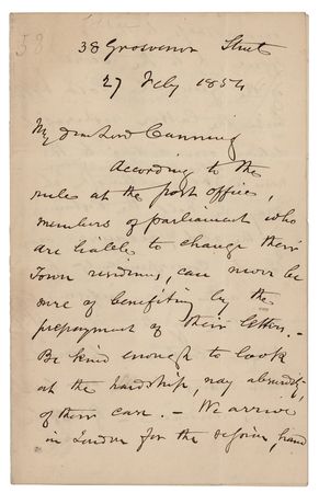 Lot #174 Richard Cobden Autograph Letter Signed - Image 1
