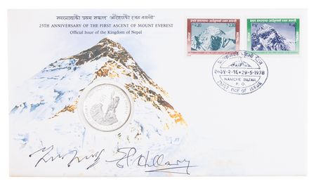 Lot #201 Edmund Hillary and Tenzing Norgay Signed Commemorative Cover - Image 1