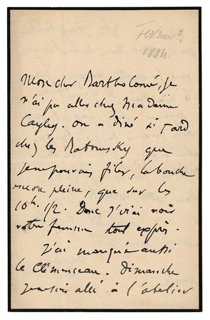 Lot #393 Edgar Degas Autograph Letter Signed - Image 1