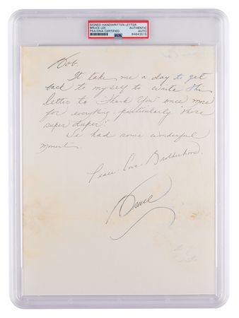 Lot #593 Bruce Lee Autograph Letter Signed to
