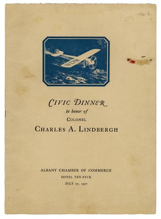 Lot #327 Charles Lindbergh Signed 1927 Dinner Program - Image 2