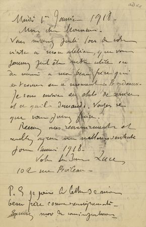 Lot #397 Maximilien Luce Autograph Letter Signed with Sketches - Image 2