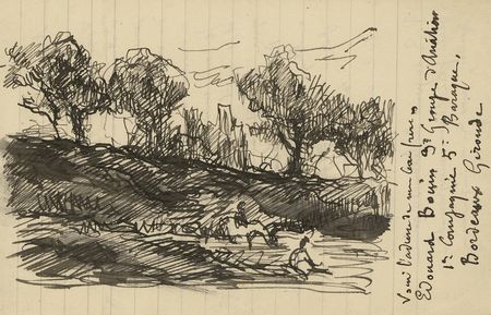 Lot #397 Maximilien Luce Autograph Letter Signed with Sketches - Image 3