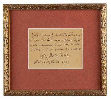 Lot #395 James Ensor Autograph Note Signed - Image 2