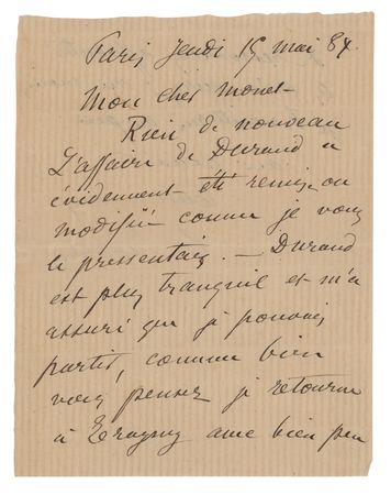 Lot #403 Camille Pissarro Autograph Letter Signed to Claude Monet - Image 1