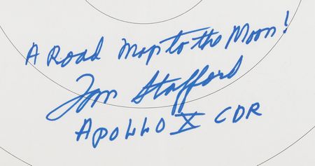 Lot #380 Tom Stafford Signed Apollo 10 Translunar/Transearth Trajectory Plotting Chart - Image 2