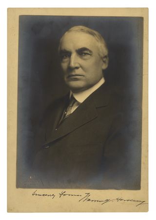 Lot #50 Warren G. Harding Signed Photograph as