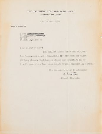 Lot #109 Albert Einstein: 