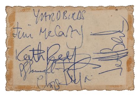 Lot #521 The Yardbirds Signatures - Image 1