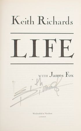 Lot #577 Rolling Stones: Keith Richards Signed Book - Image 2